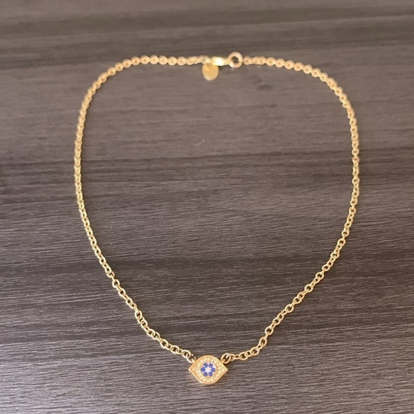 Crystal Eye of Protection Evil Eye Necklace on Gold Filled Chain - Picture 3 of 6